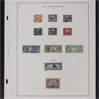 US Airmail Stamps Used collection on Scott pages,