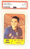 1967 Topps Hockey #89 Arnie Brown PSA 8 NM-MT