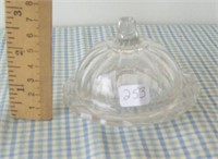 Vintage Little Clear Butter Dish with Lid