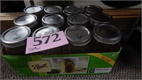 12 BALL WIDE MOUTH CANNING JARS WITH LIDS