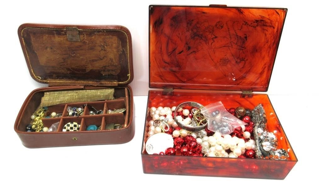 Vintage Jewelry Boxes W/Jewelry