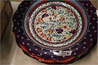 4 DECORATED PLATES