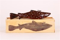 9.75" Fat Brown Trout Fish Spearing Decoy by R.