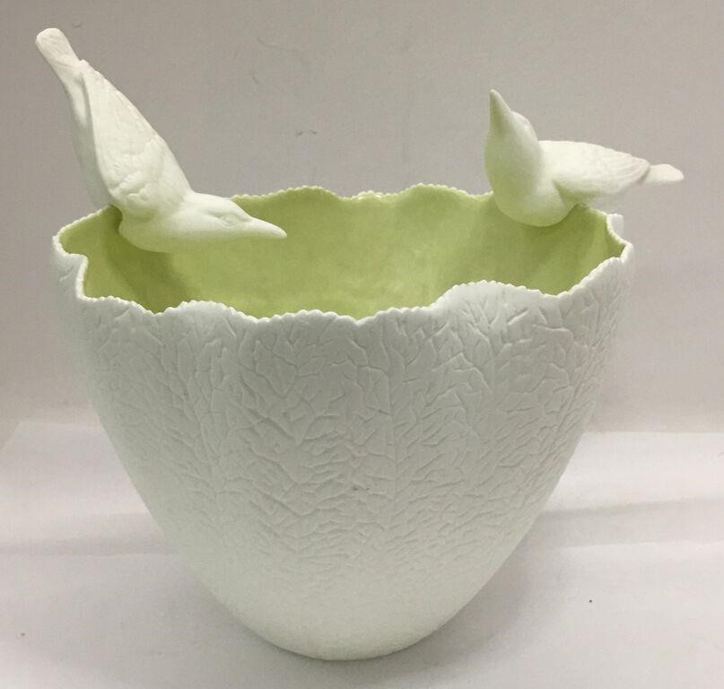 Hand Made Fine Bone China Bowl With Birds