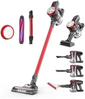 Dibea Cordless Stick Vacuum Cleaner, D18 Pro, Red/