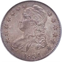 50C 1834 LARGE DATE, LARGE LETTERS. PCGS MS65 CAC