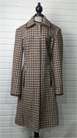 Vintage COACH Wool Blend Houndstooth Coat with