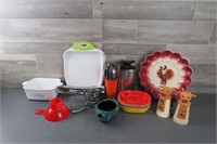 EGGPLATE & ASSORTED KITCHENWARE