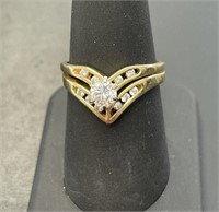 Ladies 14 KT Engagement and Wedding Ring Set