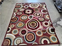 6'7"x9'6" Fusion Collection Hypnotic Red Area Rug