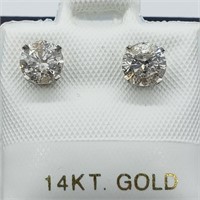 $6800 14K  Diamond G-H, I1-I2, 1Ct Earrings