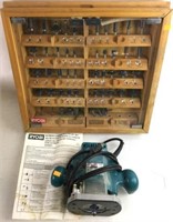 Makita Router 3620 & Ryobi Carbide Router Bit Set