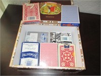 Casino Playing Cards in Wood Cigar Box