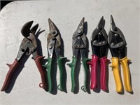 5 tin snips, 2 are wiss