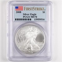 2008 Silver Eagle PCGS MS70