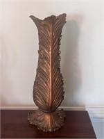 Copper tone resin vase tall