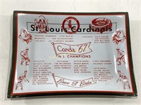 VTG St Louis Cardinals Glass Tray