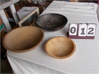 3 Wooden Bowls