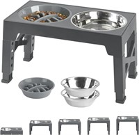 Elevated Dog Bowls with 2 Stainless Steel Bowls