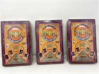 3 boxes of unopened 91-92 Upper deck Basketball