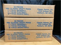 3 Unopened Cases of 1991 Classic Basketball Card