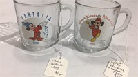 Two Glass Disney Mugs 1940 + 1955 K8D