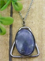 GENUINE STONE PENDANT ON CHAIN NECKLACE ROCK STONE