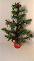 12” x 17” Vintage Christmas Tree With Wooden Base.