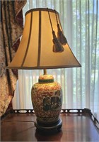 Chinese porcelain table lamp & shade