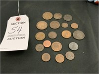 Foreign Coins, Lot of 18 Assorted.