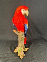 15" Red Parrot Statue