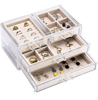 New Acrylic Jewelry Box with 4 Drawers, Clear