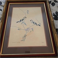 Signed European Goldfinch Watercolor