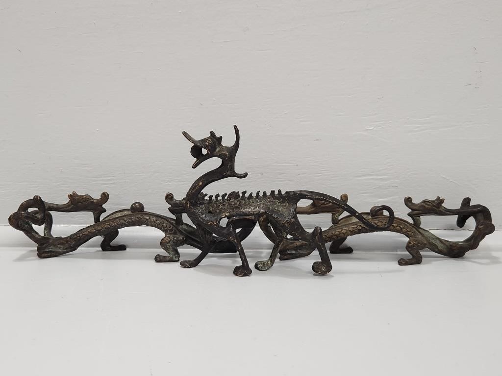 Cast Bronze Dragon Pen Holders