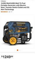 Firman 10,000W Tri Fuel Electric Start Generator