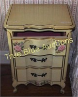 French Provincial Style 3 Drawer Nightstand