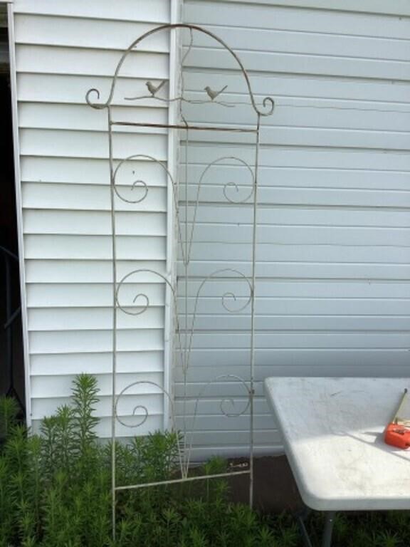 Metal trellis approximately 7 foot tall