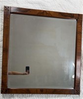 Antique Walnut Burl Beveled Mirror
