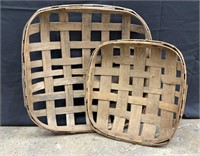 (2) VINTAGE TOBACCO BASKETS