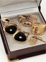 Estate Mens Jewelry assorted Cufflinks , Ring,