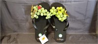 Ladies Whimsical Flip Flops, Size 10/11, 
New w/