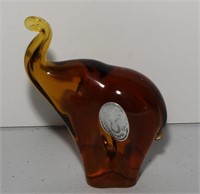 Pilgrim mini hand blown amber glass elephant