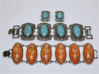 Vintage Bracelets: Glitter Lucite w/ Shells & More