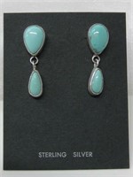 Sterling Turquoise Navajo Evelyn Abeita Earrings