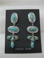 Sterling Turquoise Carol Wylie Southwest Earrings