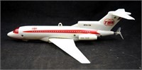 T W A Boeing 727 Plastic Toy Airplane 1960's