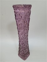 MCM bark textured amethyst glass vase