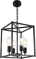 NEW $170 4-Light Black Farmhouse Chandelier Light