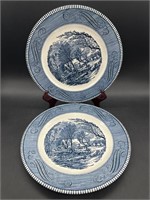 Currier & Ives Blue Plates The Old Grist Mill 10"