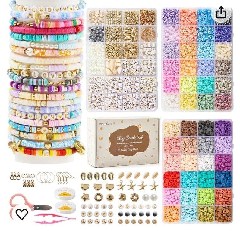 INSCRAFT 11000 Pcs Clay Beads/bracelet making